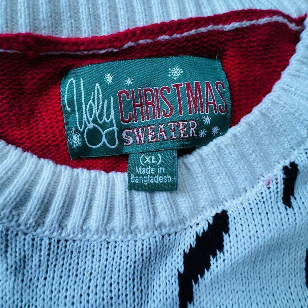 Ugly Christmas Sweater Womens Red White Santa Suit Knit Holiday Sweater XL NWOT - Picture 4 of 6
